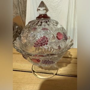 Vintage Westmoreland candy dish with grapes